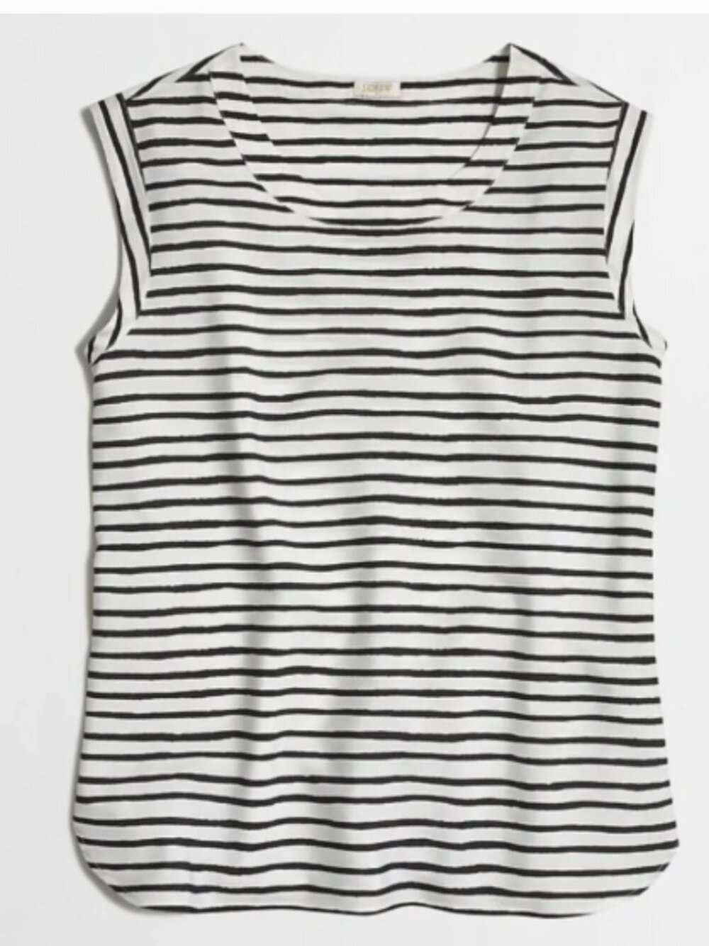 J. Crew Black and White Striped Tank Top
